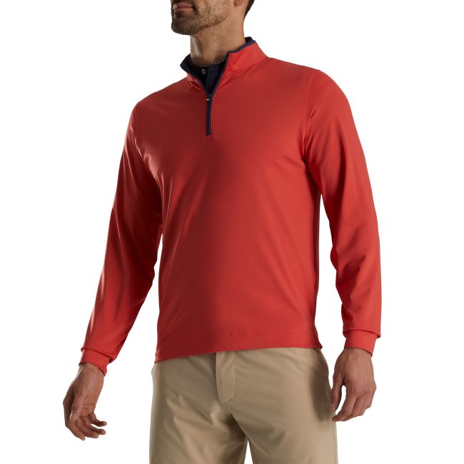 Men's Footjoy Lightweight Solid Mid-Layer Sweatshirt Red | POCISGY-56