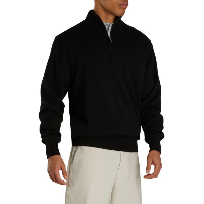 Men's Footjoy Lined Performance Sweater Sweatshirt Black | FYWMTZL-93