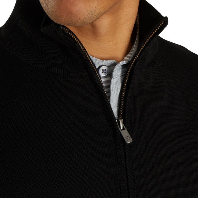 Men's Footjoy Lined Performance Sweater Sweatshirt Black | FYWMTZL-93