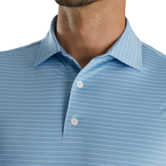 Men's Footjoy Lisle Classic Pencil Stripe Shirts Blue | XCMLZBY-03