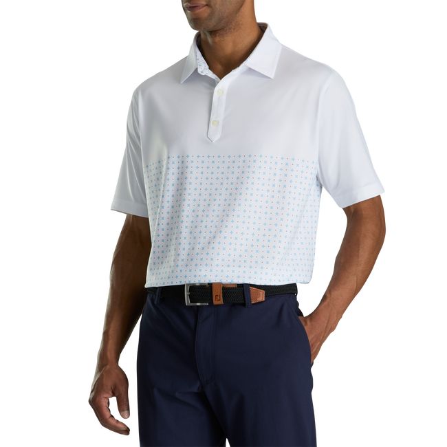 Men's Footjoy Lisle Engineered Foulard Self Collar Shirts White | OVWILDT-29