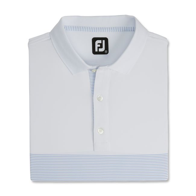 Men\'s Footjoy Lisle Engineered Pin Stripe Self Collar Shirts White | FEKASZI-97