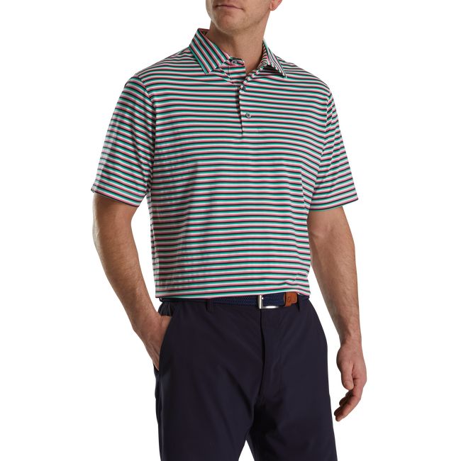 Men's Footjoy Multi Stripe Lisle Self Collar Shirts Multicolor | JYHEZNK-37