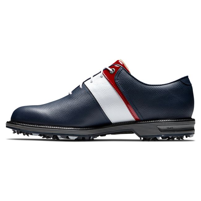 Men's Footjoy Myjoys Premiere Series - Packard Spiked Golf Shoes Navy / White | XPUCYLI-06