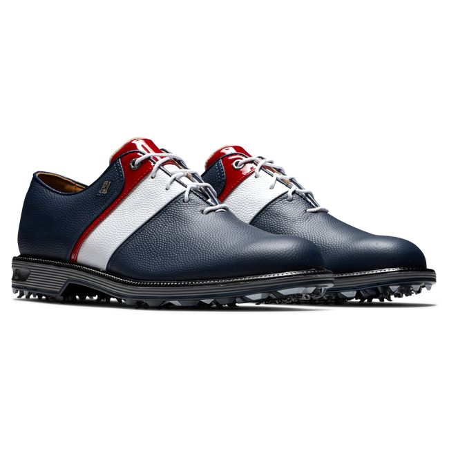 Men's Footjoy Myjoys Premiere Series - Packard Spiked Golf Shoes Navy / White | XPUCYLI-06