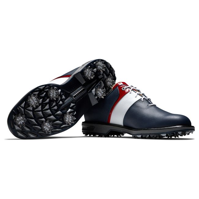 Men's Footjoy Myjoys Premiere Series - Packard Spiked Golf Shoes Navy / White | XPUCYLI-06