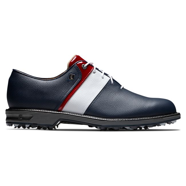 Men\'s Footjoy Myjoys Premiere Series - Packard Spiked Golf Shoes Navy / White | XPUCYLI-06