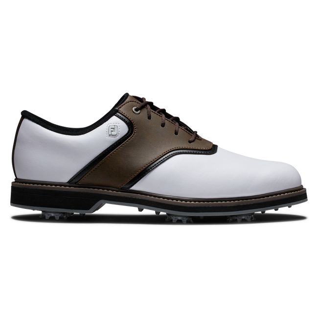 Men\'s Footjoy Originals Spiked Golf Shoes White / Brown | QXPYTZL-01