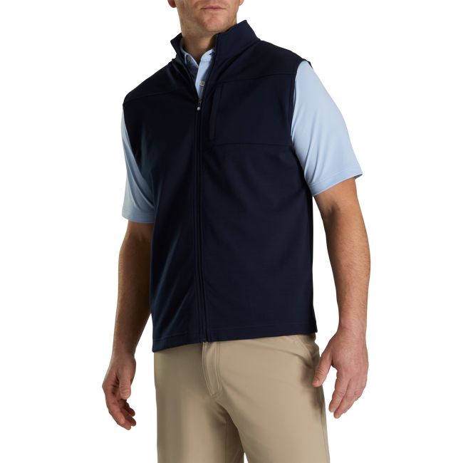 Men's Footjoy Ottoman Knit Full-Zip Vest Navy | JUSZMOK-05