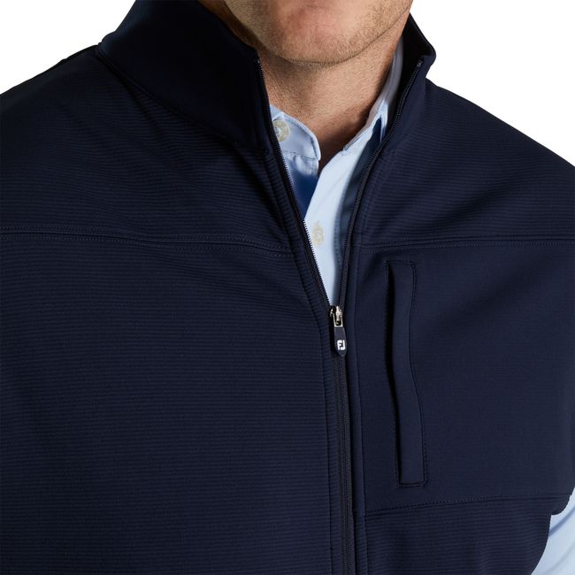 Men's Footjoy Ottoman Knit Full-Zip Vest Navy | JUSZMOK-05