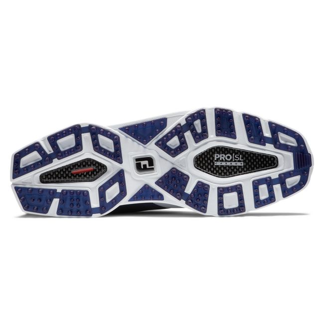 Men's Footjoy Pro|Sl Carbon Spikeless Golf Shoes White / Navy | BGEJXCT-59