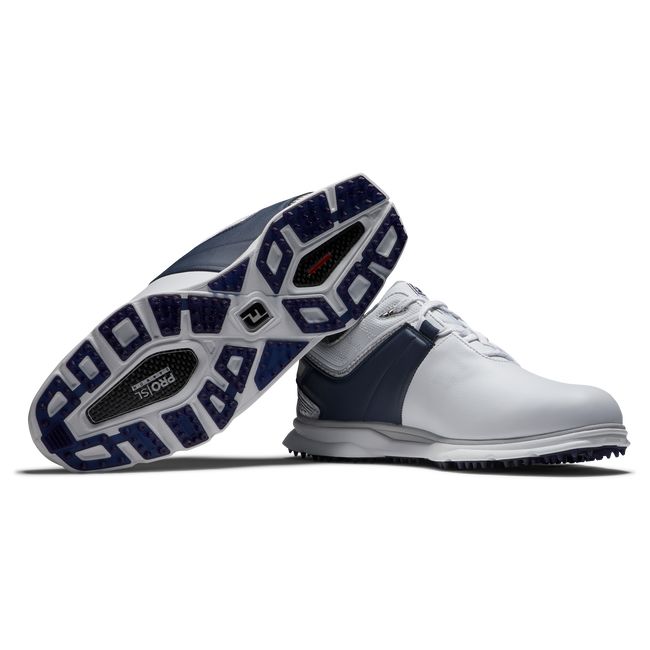 Men's Footjoy Pro|Sl Carbon Spikeless Golf Shoes White / Navy | BGEJXCT-59