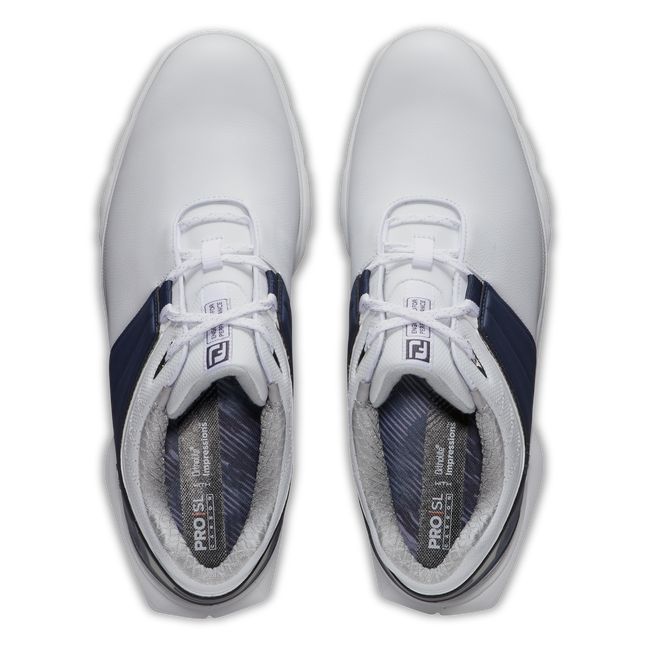 Men's Footjoy Pro|Sl Carbon Spikeless Golf Shoes White / Navy | BGEJXCT-59