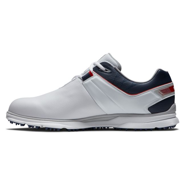 Men's Footjoy Pro|Sl Spikeless Golf Shoes White / Navy | GSIQKZX-67