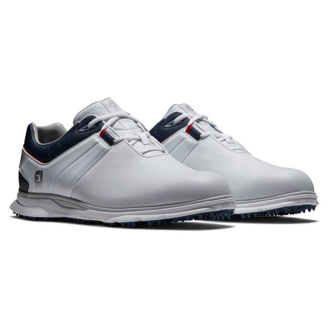 Men's Footjoy Pro|Sl Spikeless Golf Shoes White / Navy | GSIQKZX-67