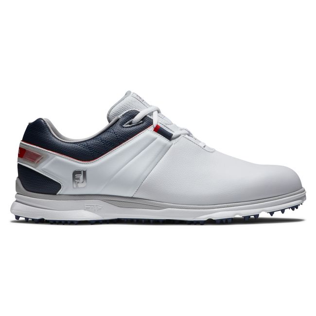 Men\'s Footjoy Pro|Sl Spikeless Golf Shoes White / Navy | GSIQKZX-67