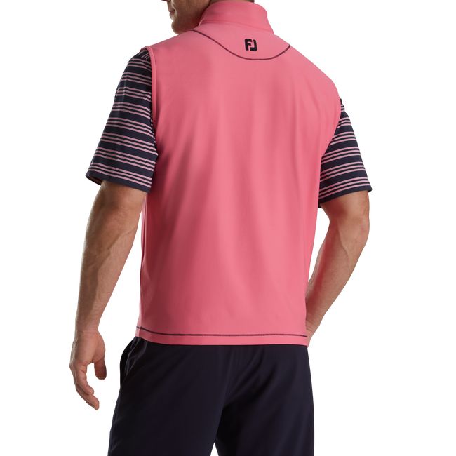 Men's Footjoy Quarter-Zip Brushed Back Vest Rose | EWYUORI-02