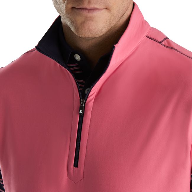 Men's Footjoy Quarter-Zip Brushed Back Vest Rose | EWYUORI-02