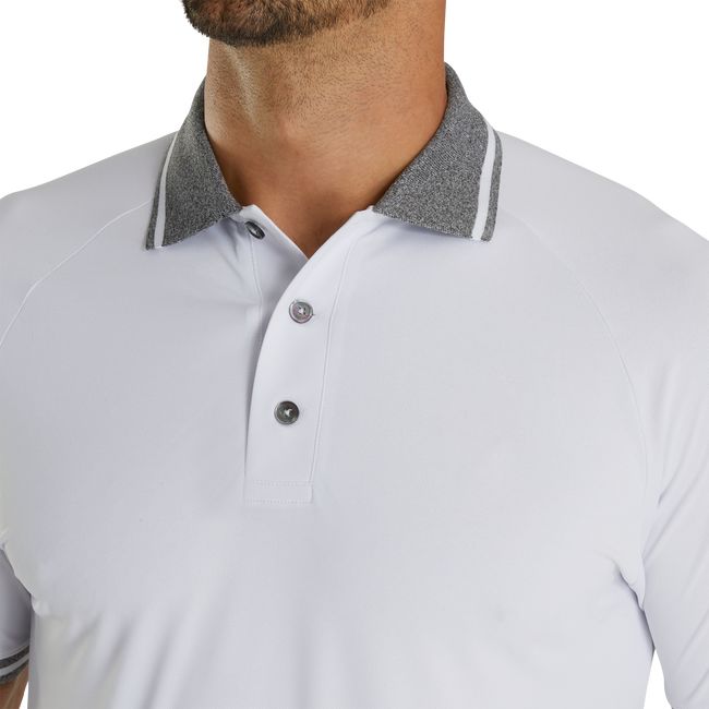 Men's Footjoy Raglan Knit Pique Polo Shirts White | MFYHNZE-94