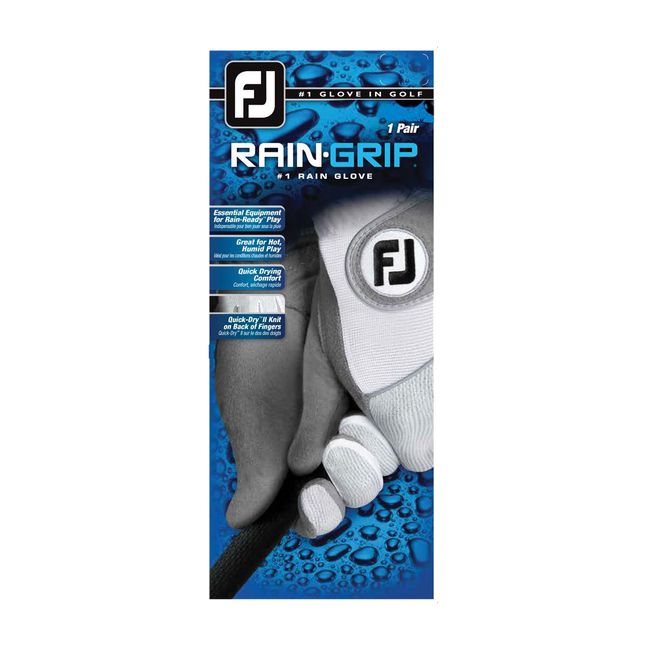 Men's Footjoy Raingrip Pair Golf Gloves White / Grey | PHDTGAE-45