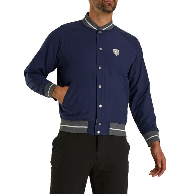 Men\'s Footjoy Reversible Bomber Jackets Navy | RKFLXSB-18