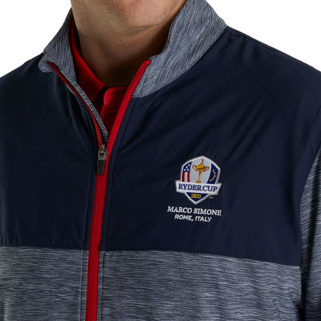 Men's Footjoy Ryder Cup Full-Zip Hybrid Jackets Navy | SMEATBG-41