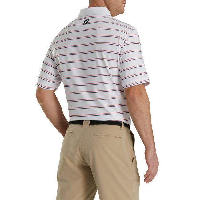 Men's Footjoy Ryder Cup Multi-Stripe Self Collar Shirts White | DJKCMYH-56