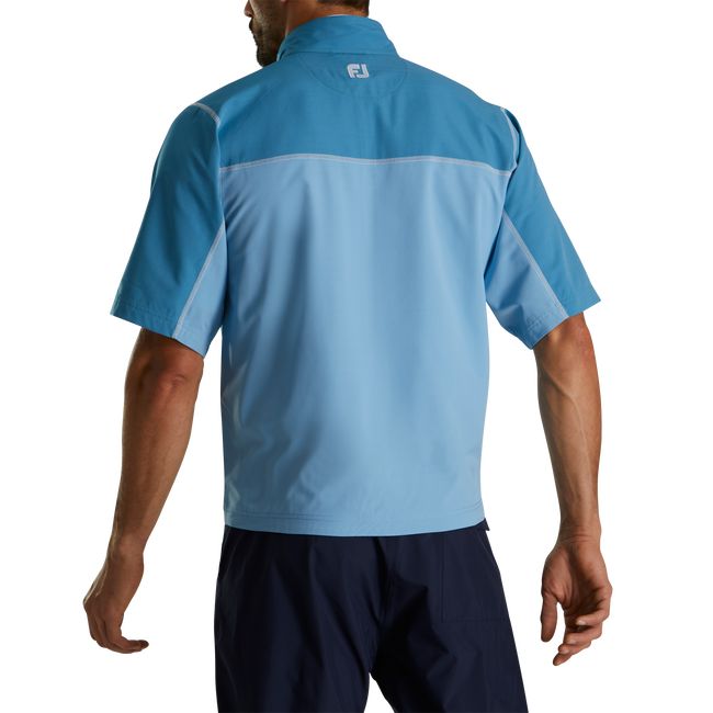 Men's Footjoy Short Sleeve Sport Windshirt Sweatshirt Blue | XACHKPQ-27