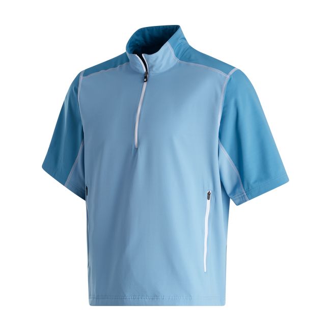 Men's Footjoy Short Sleeve Sport Windshirt Sweatshirt Blue | XACHKPQ-27