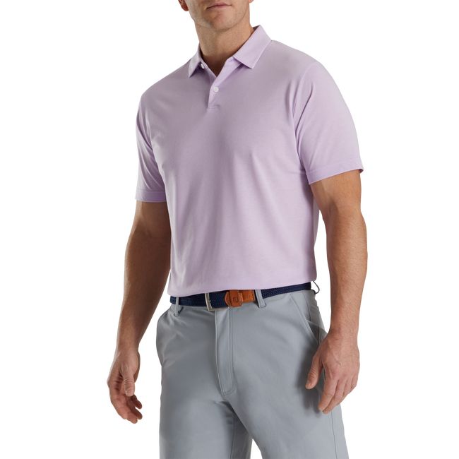 Men's Footjoy Solid Jersey Shirts Purple | SAIQGPE-47