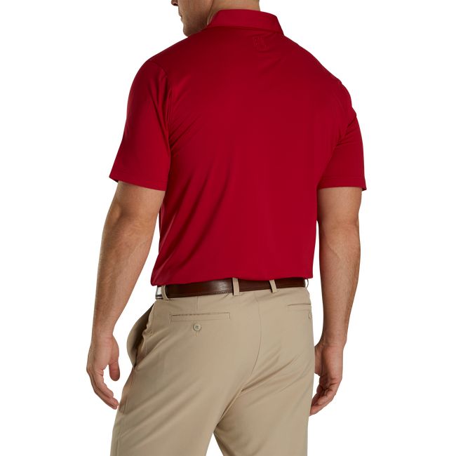 Men's Footjoy Solid Lisle Self Collar Shirts Red | AQSCVPI-39