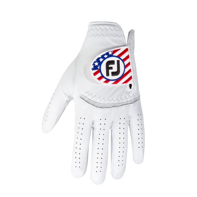 Men's Footjoy Stasof Flag Golf Gloves White | APSTNMO-31