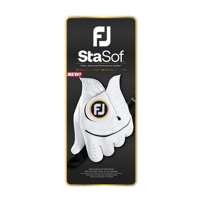 Men's Footjoy Stasof Golf Gloves White / Black | SFQWBYP-80