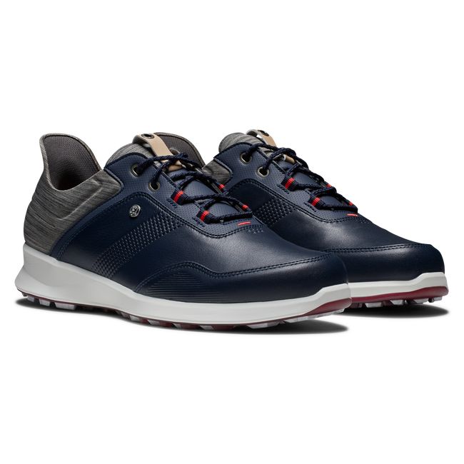 Men's Footjoy Stratos Spikeless Golf Shoes Navy / Grey | JEQGFOV-29