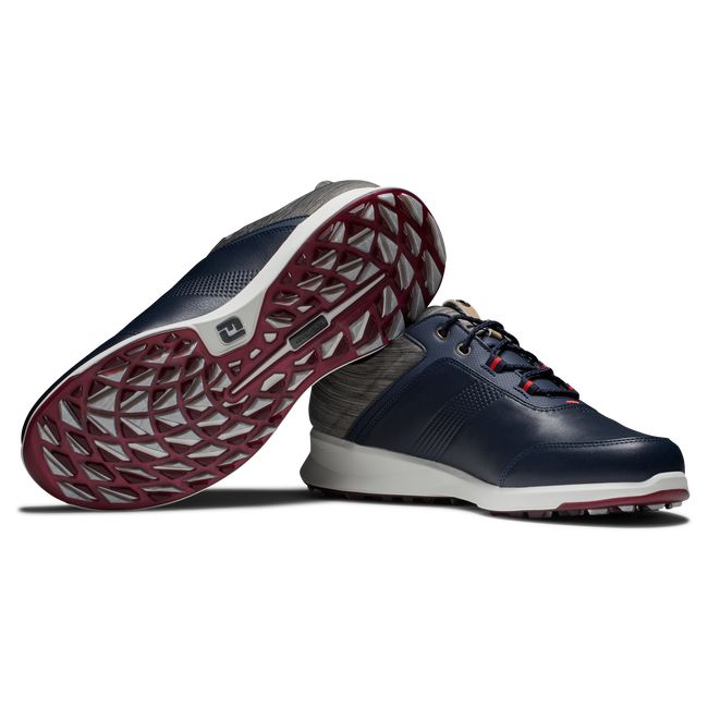 Men's Footjoy Stratos Spikeless Golf Shoes Navy / Grey | JEQGFOV-29