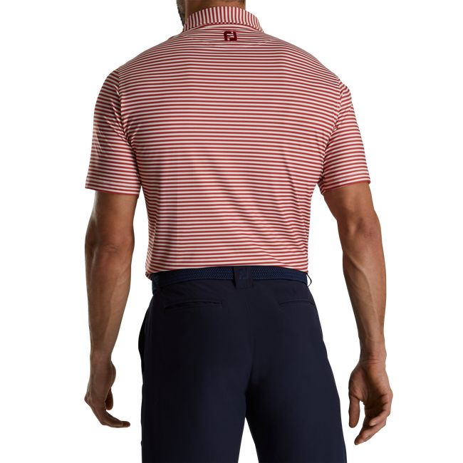 Men's Footjoy Stripe Full Dull Self Collar Shirts Rose | QBSMCDL-08