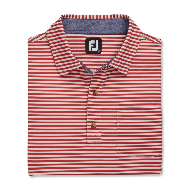 Men\'s Footjoy Stripe Full Dull Self Collar Shirts Rose | QBSMCDL-08