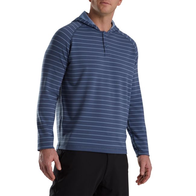 Men's Footjoy Striped Hoodie Navy | ELQOATF-57