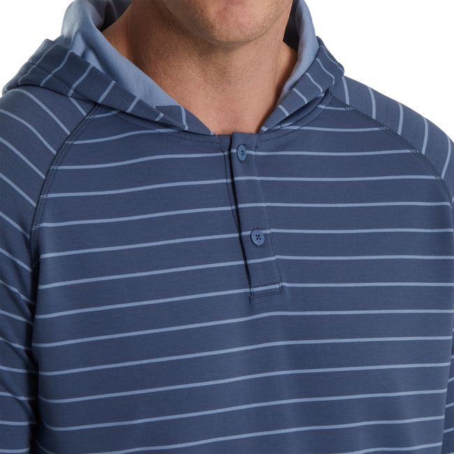 Men's Footjoy Striped Hoodie Navy | ELQOATF-57