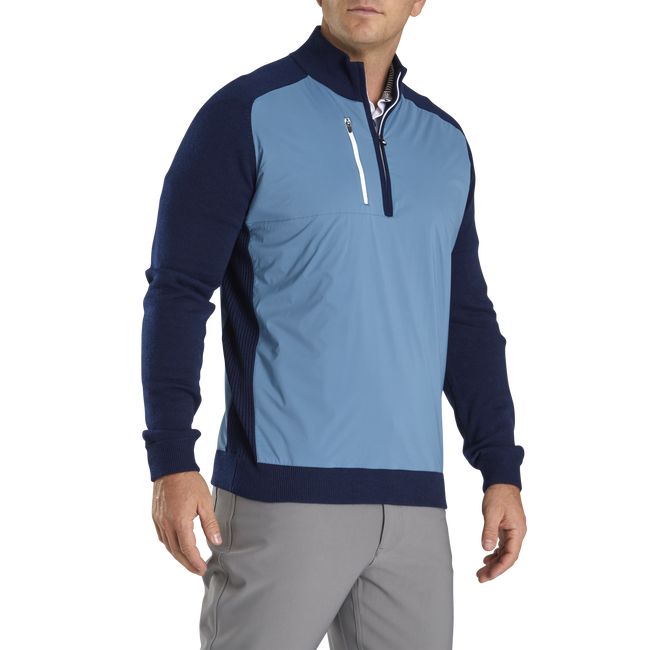 Men's Footjoy Tech Sweater Sweatshirt Blue | UQYNOAK-50