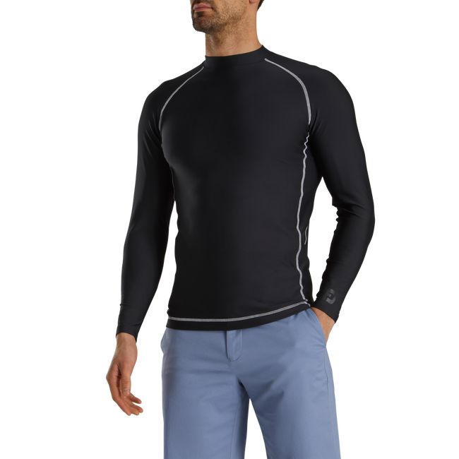 Men's Footjoy Thermal Base Layer Shirts Black | OLPNYFX-80