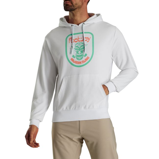 Men's Footjoy Tiki Graphic Hoodie White | HPYAEIB-63