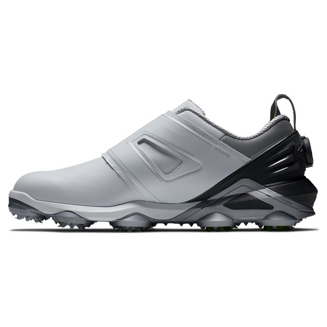 Men's Footjoy Tour Alpha Boa Spiked Golf Shoes White / Grey | IKDWZAB-14