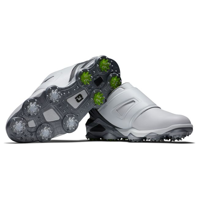 Men's Footjoy Tour Alpha Boa Spiked Golf Shoes White / Grey | IKDWZAB-14