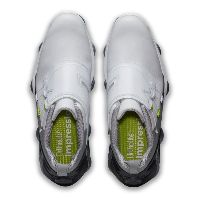 Men's Footjoy Tour Alpha Boa Spiked Golf Shoes White / Grey | IKDWZAB-14