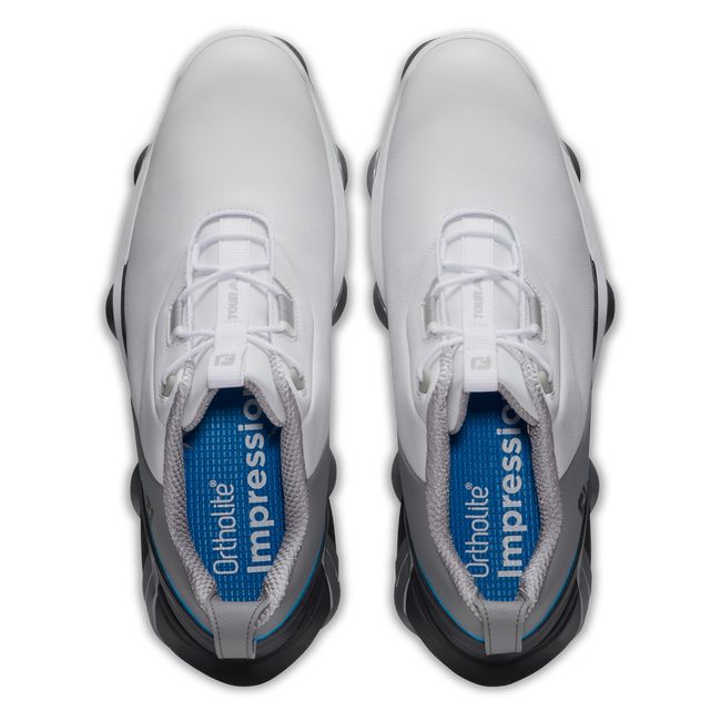 Men's Footjoy Tour Alpha Spiked Golf Shoes White / Grey | NPRMHSC-04