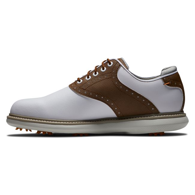 Men's Footjoy Traditionally Golf Shoes White / Brown | AYCXLDP-48