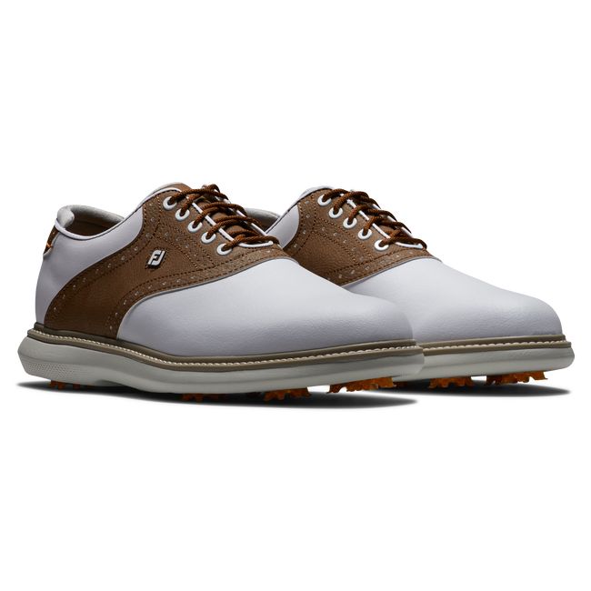 Men's Footjoy Traditionally Golf Shoes White / Brown | AYCXLDP-48