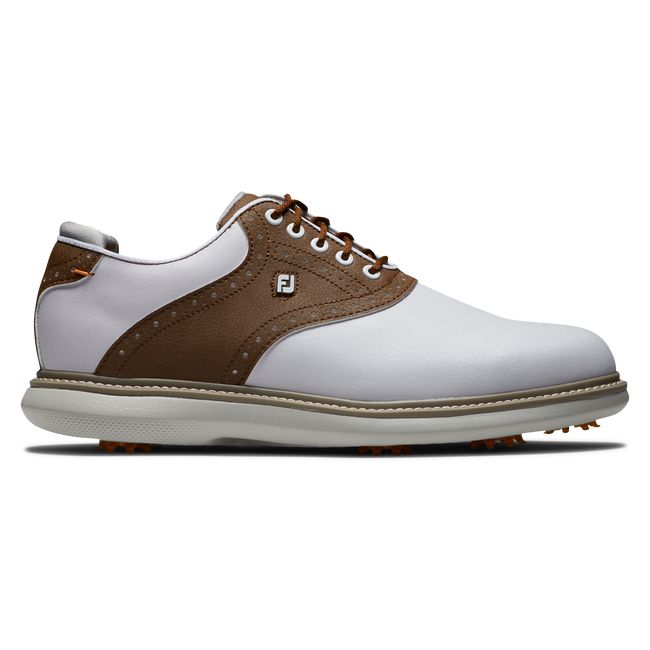 Men\'s Footjoy Traditionally Golf Shoes White / Brown | AYCXLDP-48