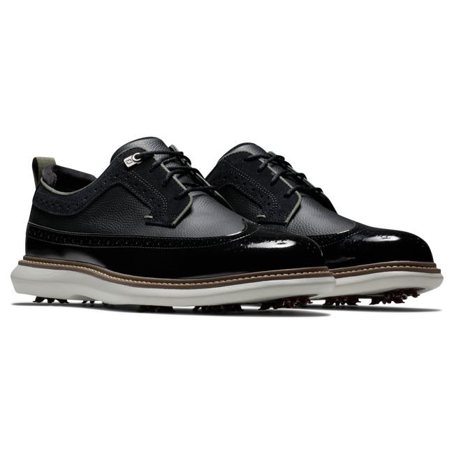 Men's Footjoy Traditions - Shield Tip By Todd Snyder Spiked Golf Shoes Black | XGWYQTP-43